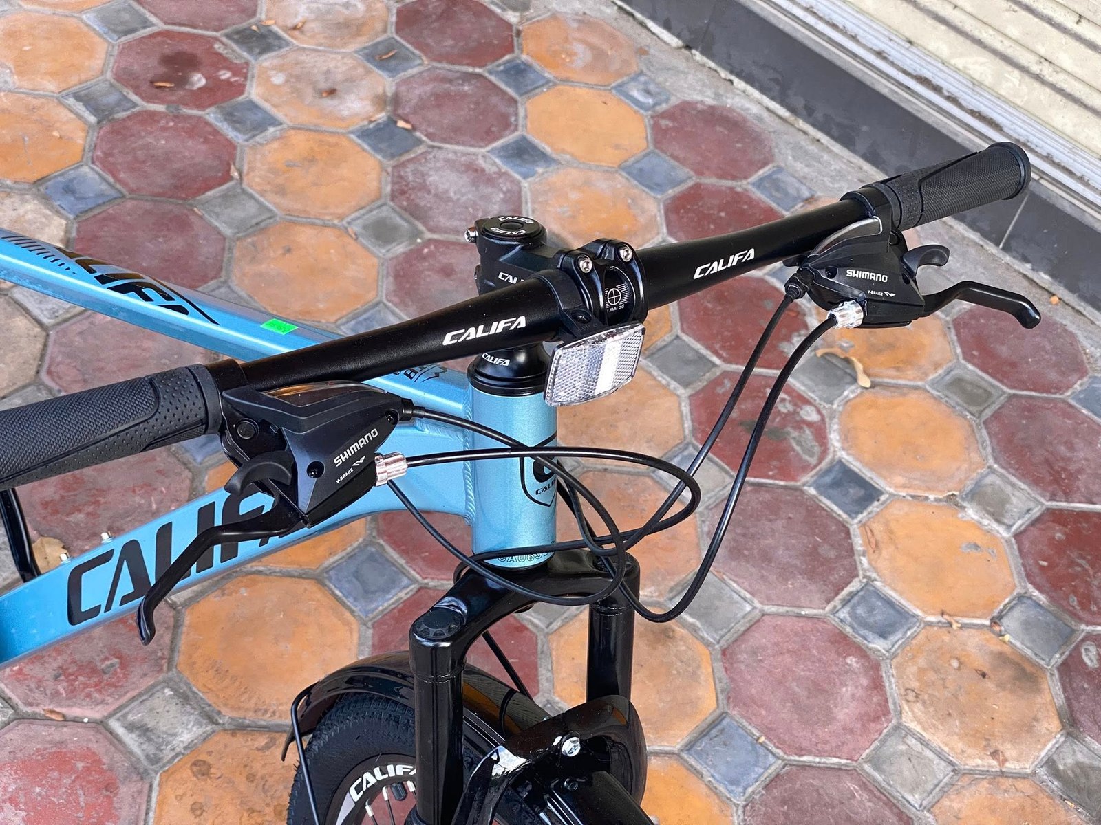 Tay đề Shimano 3x7, ghi đông và pô tăng Califa